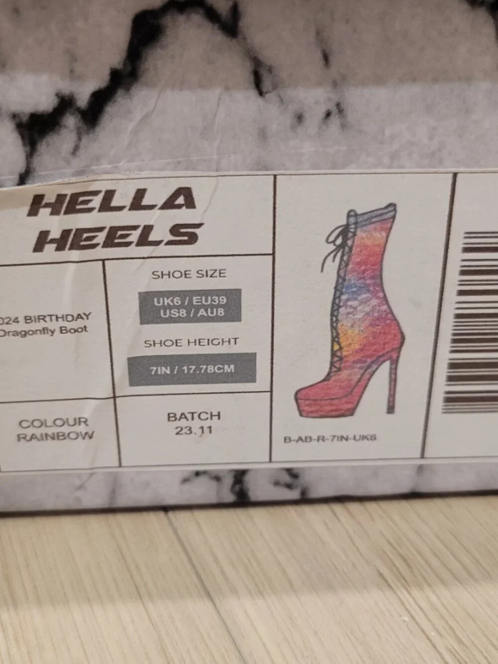 (NEW) 2024 Dragonfly Hella Heels, size 8 US / 8 AU / UK 6 / EU 39, 7 in platform - Picture 16 of 16